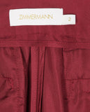 Zimmermann CONCER Plum In Silk Wide Leg Pants Trousers Size 2 M ladies