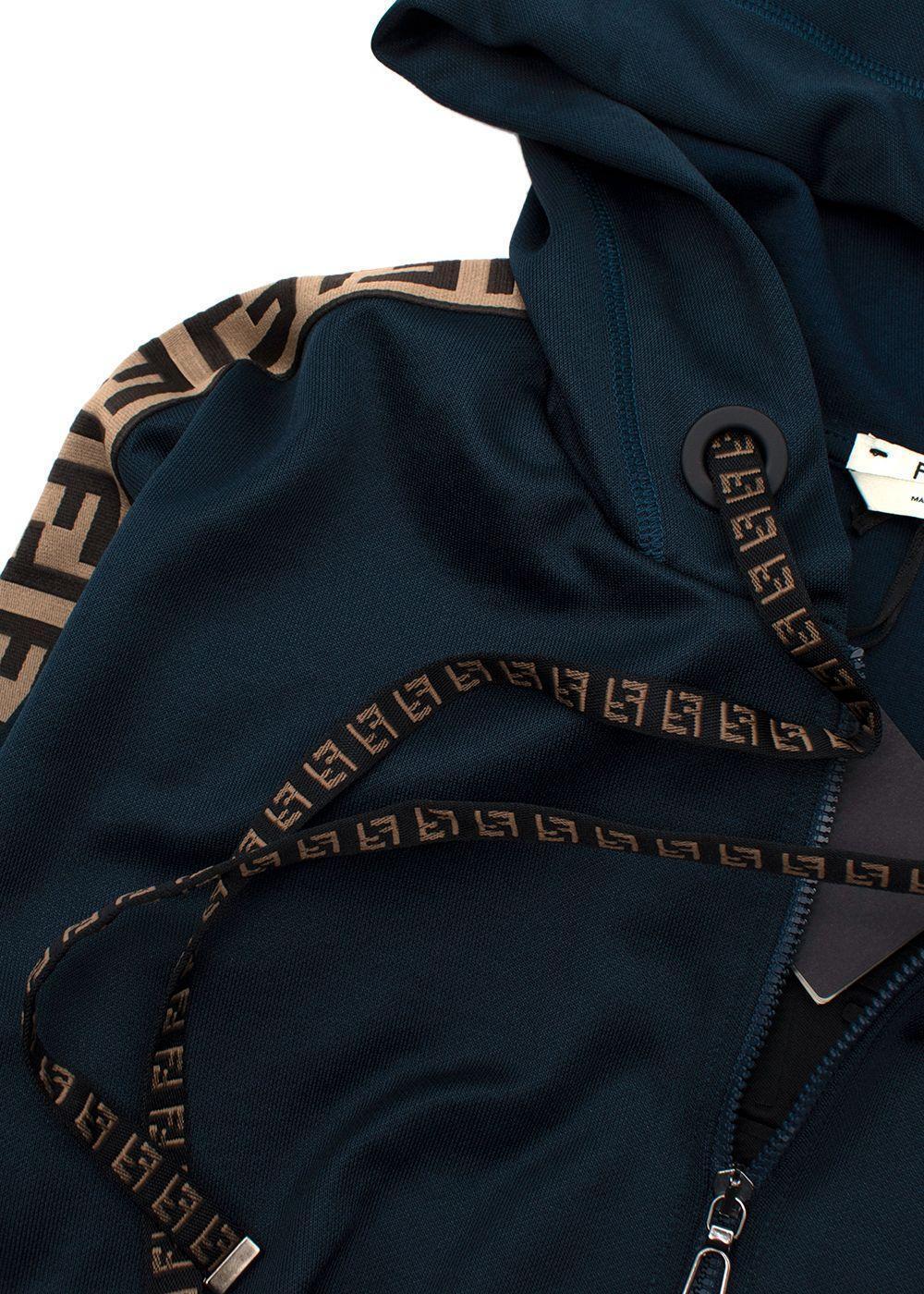 FENDI Ff cotton logo tape hoodie & joggers Set Tracksuit Size S small ladies
