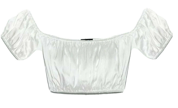 ZARA satin white cropped top Size S small MOST WANTED ladies