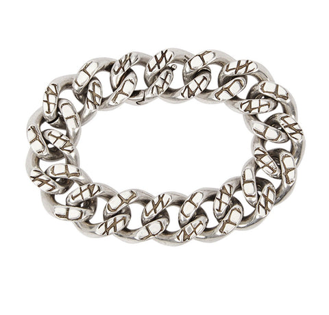 ICONIC CÉLINE Celine Phoebe Philo Heavy Chunky Chain Bracelet in Silver ladies
