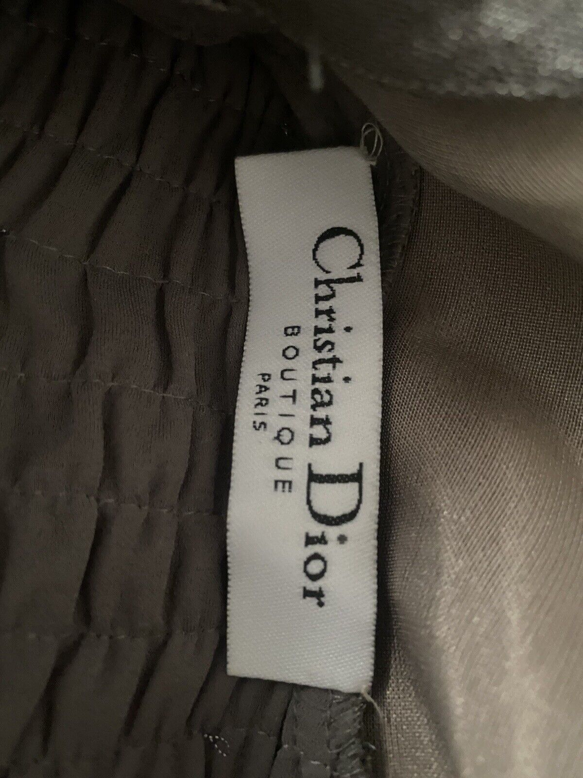 CHRISTIAN DIOR by John Galliano grey metallic silver evening dress gown fw 2004 ladies
