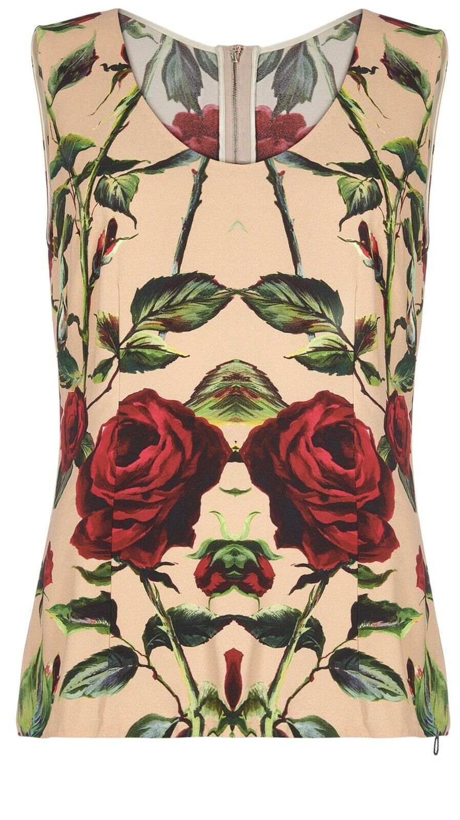 Dolce & Gabbana Red Roses Floral Tank Top Blouse Size I 48 UK 16 US 12 ladies