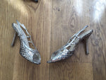 Oscar de la Renta metallic slingback snakeskin leather sandals Size 37 UK 4 US 7 Ladies