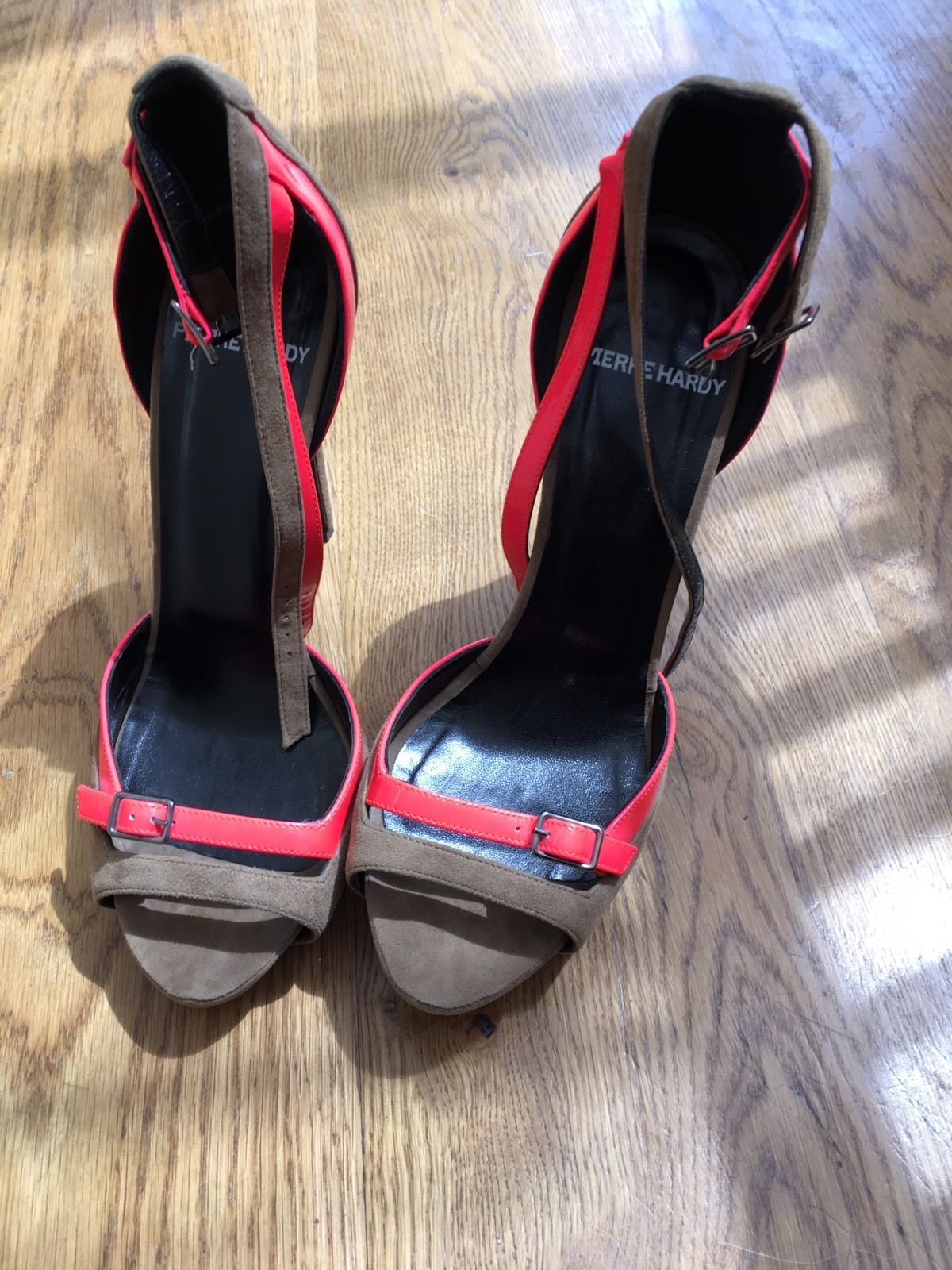 Pierre Hardy Suede Colorblock Dualstrap Sandals Shoes size 36 1/2 US 6.5 UK 3.5 Ladies