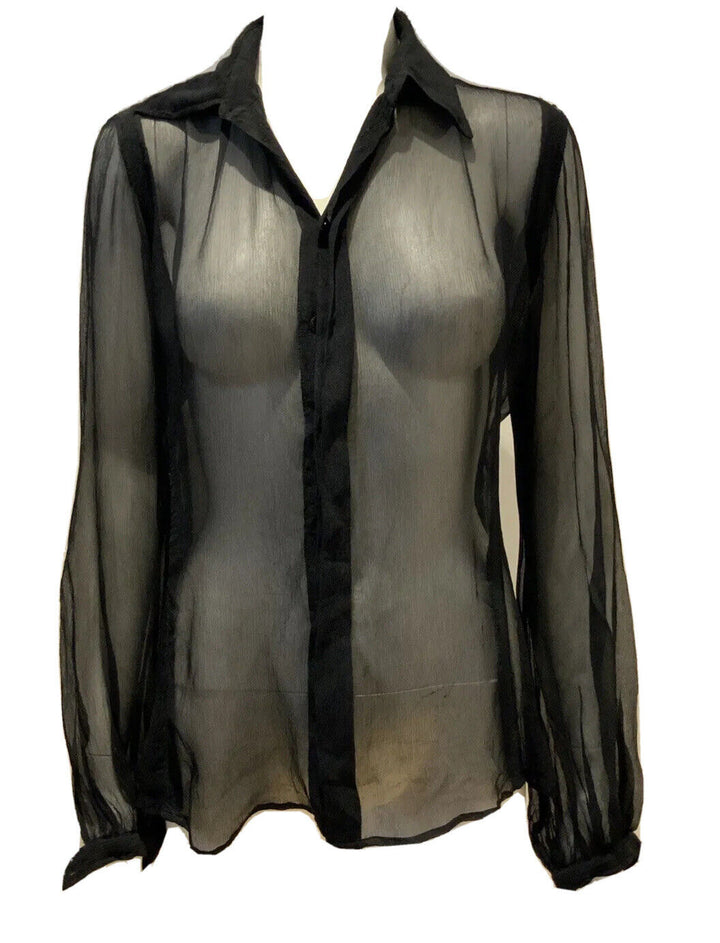 Jean Paul GAULTIER Rare1990's sheer silk shirt Size M medium ladies