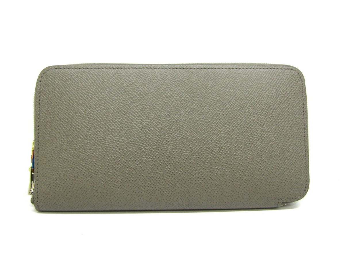 Hermès Hermes Azap Silk In Zip Around Long Wallet Purse Epsom Leather Etoupe Ladies