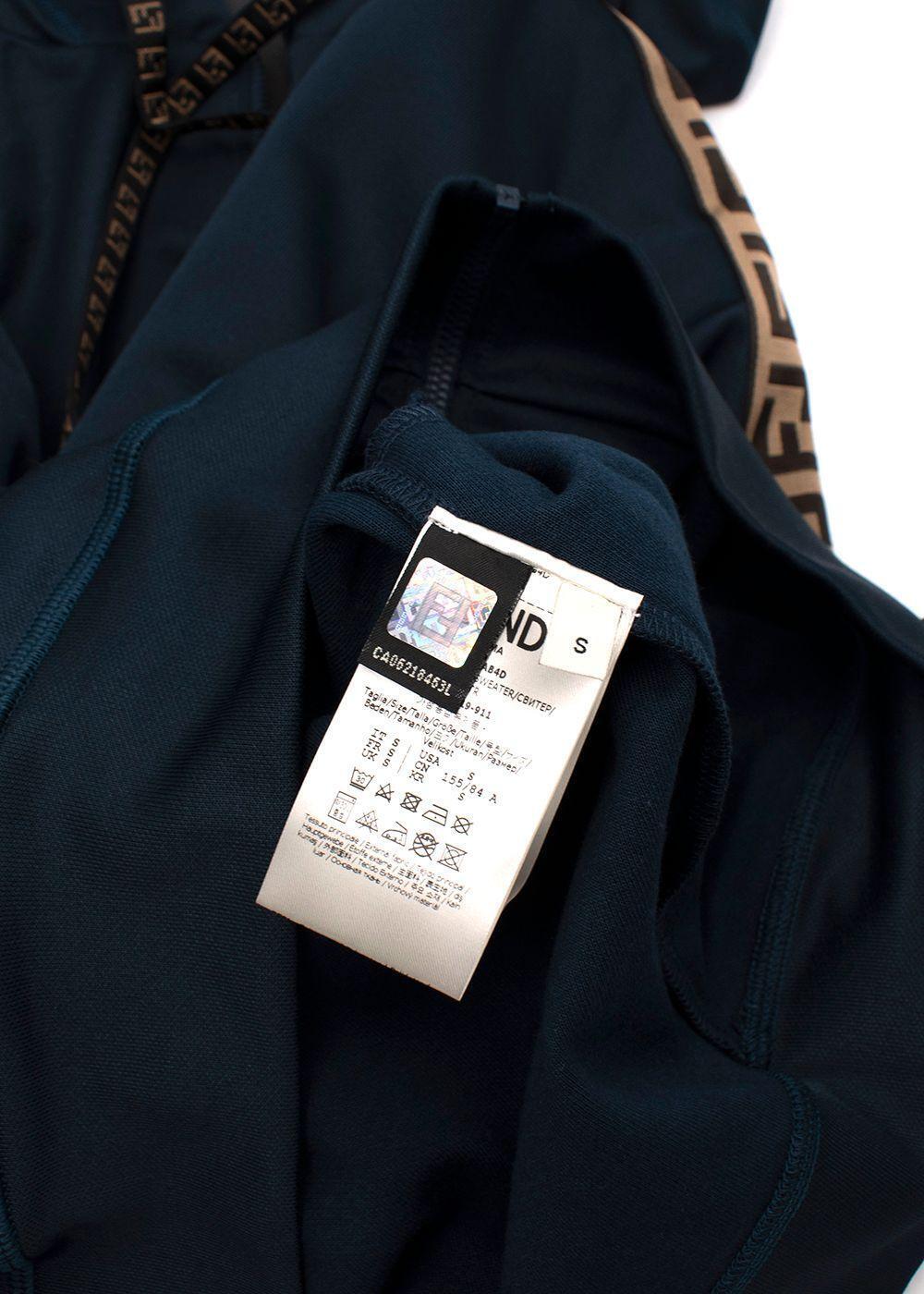 FENDI Ff cotton logo tape hoodie & joggers Set Tracksuit Size S small ladies