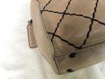 CHANEL Beige quilted leather Surpique Bowler bag Handbag 100% AUTHENTIC Ladies
