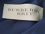 BURBERRY Brit Check Plaid Blue Mid-Length Belted Trench Coat Ladies