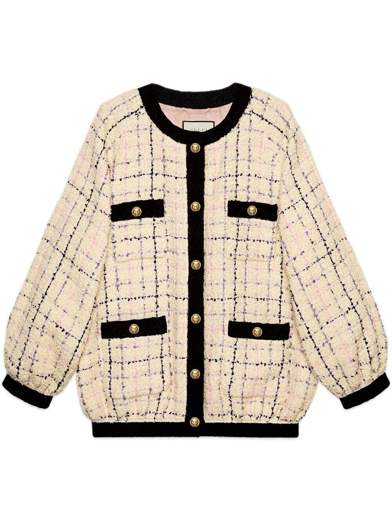Gucci 2022 Oversize tweed bomber jacket coat jacket Size I 36 as
