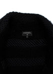 CHANEL 2020 black knitted alpaca wool long coat jacket F 36 UK 8 US 4 S small ladies