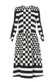 Valentino SO ELEGANT Checkerboard Wool Silk Dress Size I 40 UK 8 US 4 S Small ladies