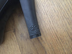 CHANEL CAP TOE OVER THE KNEE LEATHER HIGH BOOTS SIZE 39 1/2 UK 6.5 US 9.5 Ladies