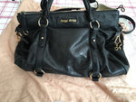 Miu Miu Lux distressed leather satchel hobo bag handbag messenger Ladies