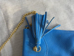 J by JOUD Blue Leather Crossbody Handbag Bag Wallet on Chain Ladies