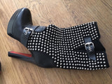 CHRISTIAN LOUBOUTIN Black Leather Studded Marisa Boots Sz 36.5 UK 3.5 US 6.5 Ladies