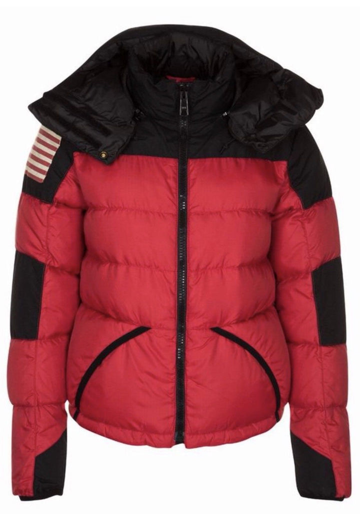 RALPH LAUREN Denim & Supply Womens Black Red Outerwear DOWN JACKET Sz M medium Ladies