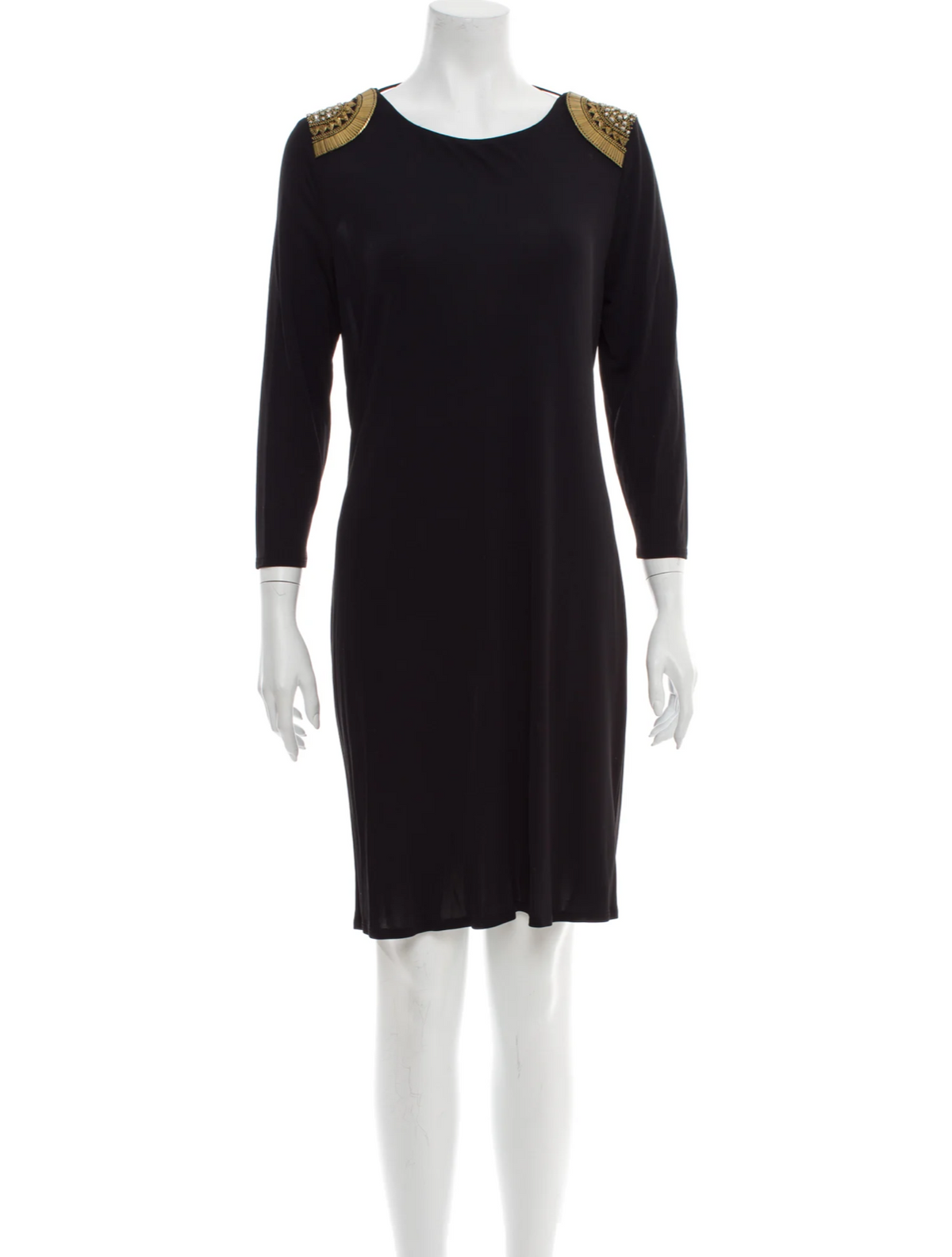 Emilio Pucci MOST WANTED Black Embellished Epaulettes Dress I 44 UK 12 US 10 ladies