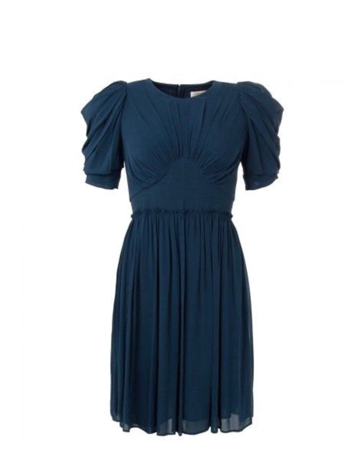 JASMINE DI MILO RUNAWAY COUTURE SILK NAVY DRESS Ladies