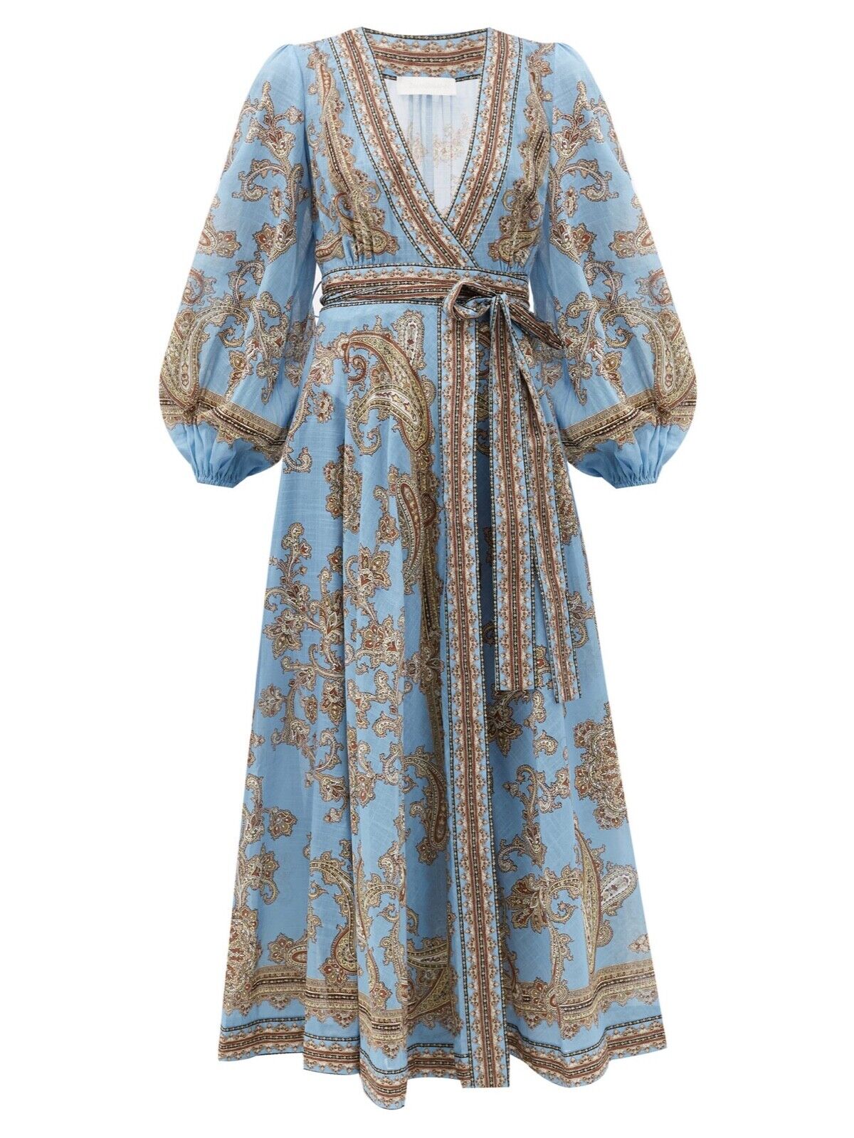 ZIMMERMANN Fiesta Paisley-Print Wrap Long Dress Size 0 XS ladies