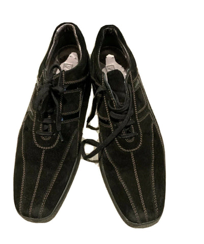 FRATELLI ROSSETTI Flexa Ladies Black Leather Lace-Up Trainers Sneakers Size 40 ladies