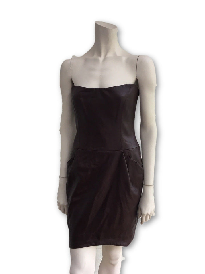 JASMINE DI MILO RUNAWAY COUTURE LEATHER DRESS LADIES