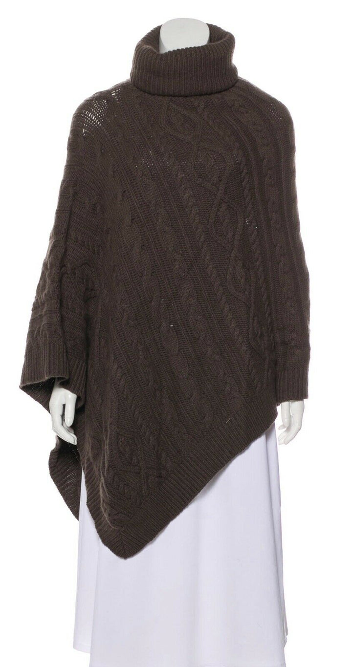 Loro Piana Ladies CASHMERE Cable Knit Turtlneck Poncho Size S Small ladies