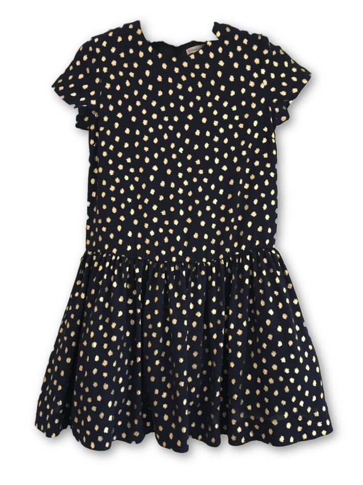 CREWCUTS J. CREW GIRLS BLACK GOLD DOTS DRESS Children