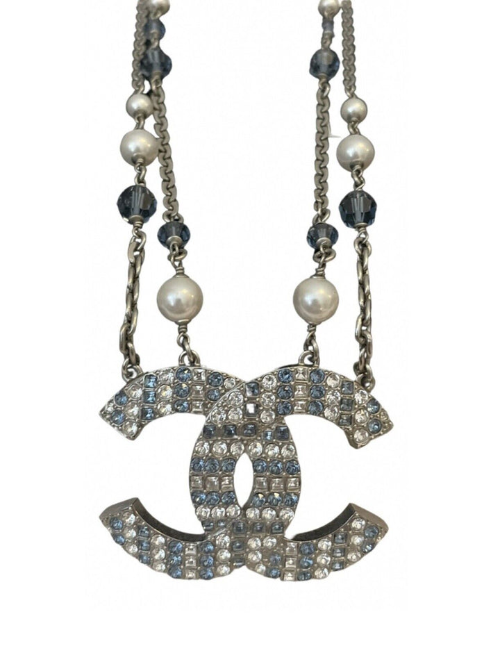 CHANEL 2019 19C CC Multi Strand Chain Pearls Choker Necklace Chain ladies