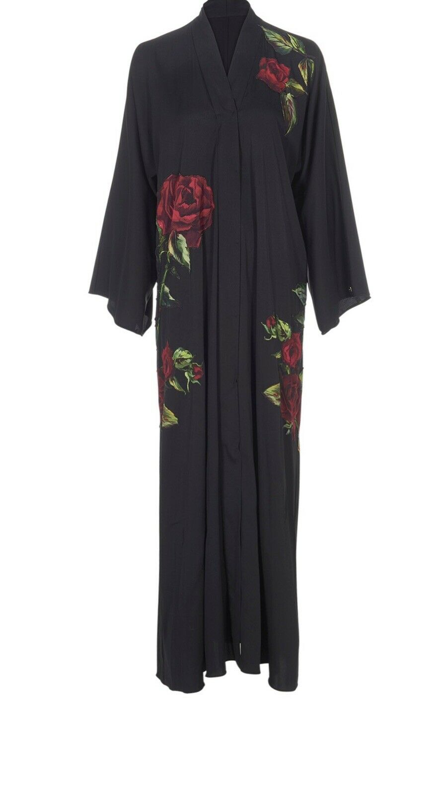 Dolce & Gabbana Embroidered Flowers Silk Abaya Size I 42 UK 10 US 6 ladies