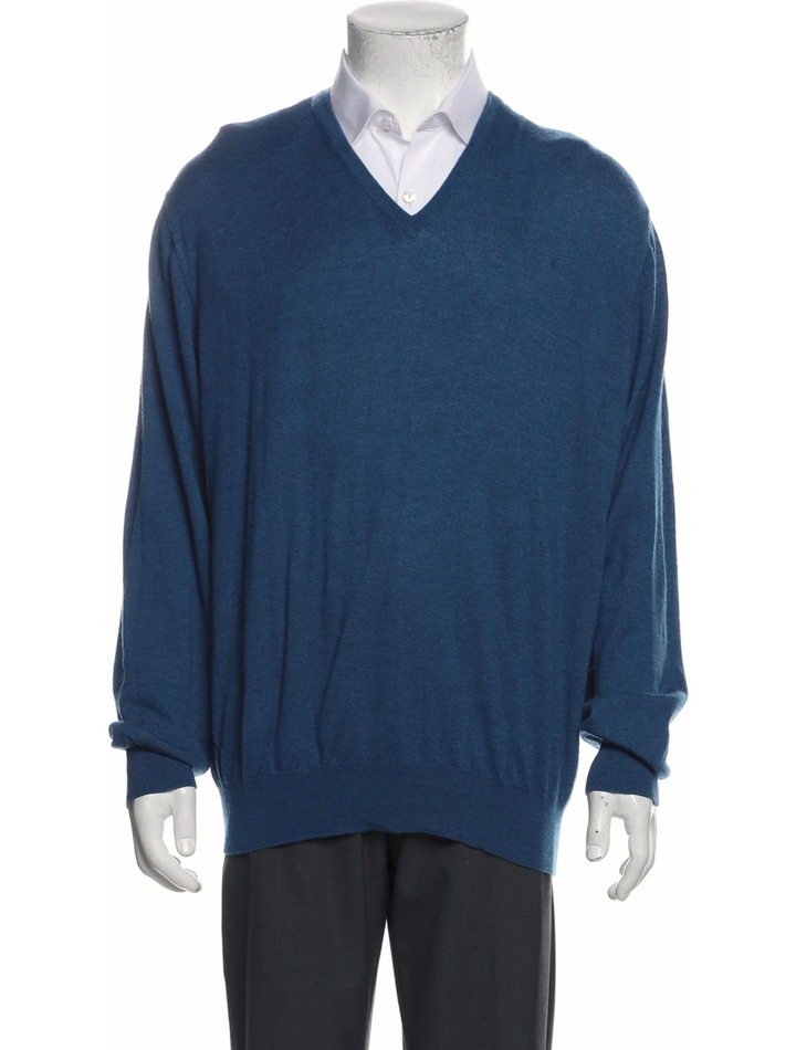 $2000 Loro Piana Cashmere V neck Jumper Sweater Pullover I 60 US 50 men
