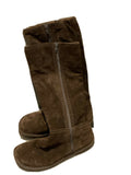 BAX Brown Suede Leather Zip High Knee Boots Size 39 US 9 UK 6 ladies