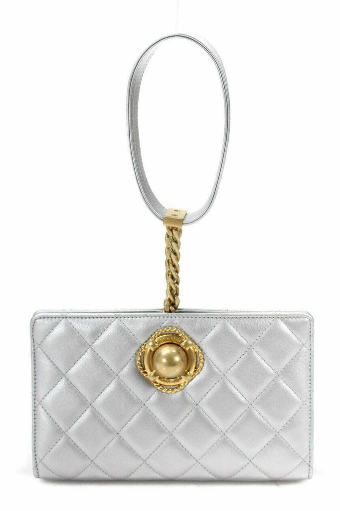 CHANEL Metallic 2019 Silver Evening By The Sea Bag Like Emily in