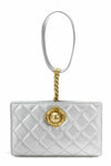 CHANEL Metallic 2019 Silver Evening By The Sea Bag Like Emily in Paris ladies