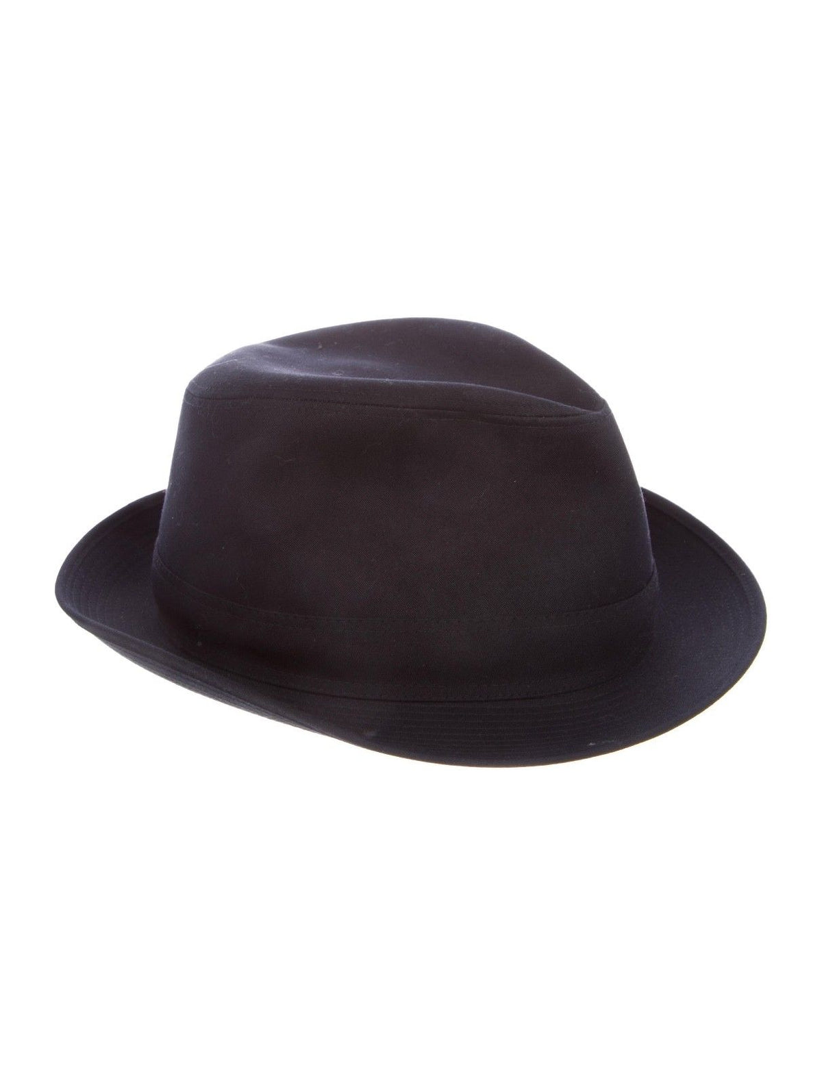 Hermès Hermes Paris Navy Blue Cotton H Embroidered Funky Fedora Hat Size 58 Men