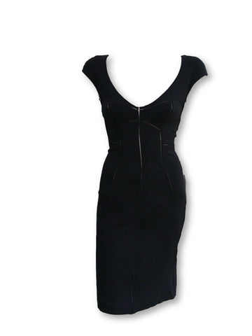 Dolce & Gabbana D&G Black Bodycon Stretch LBD Little Black Dress Ladies