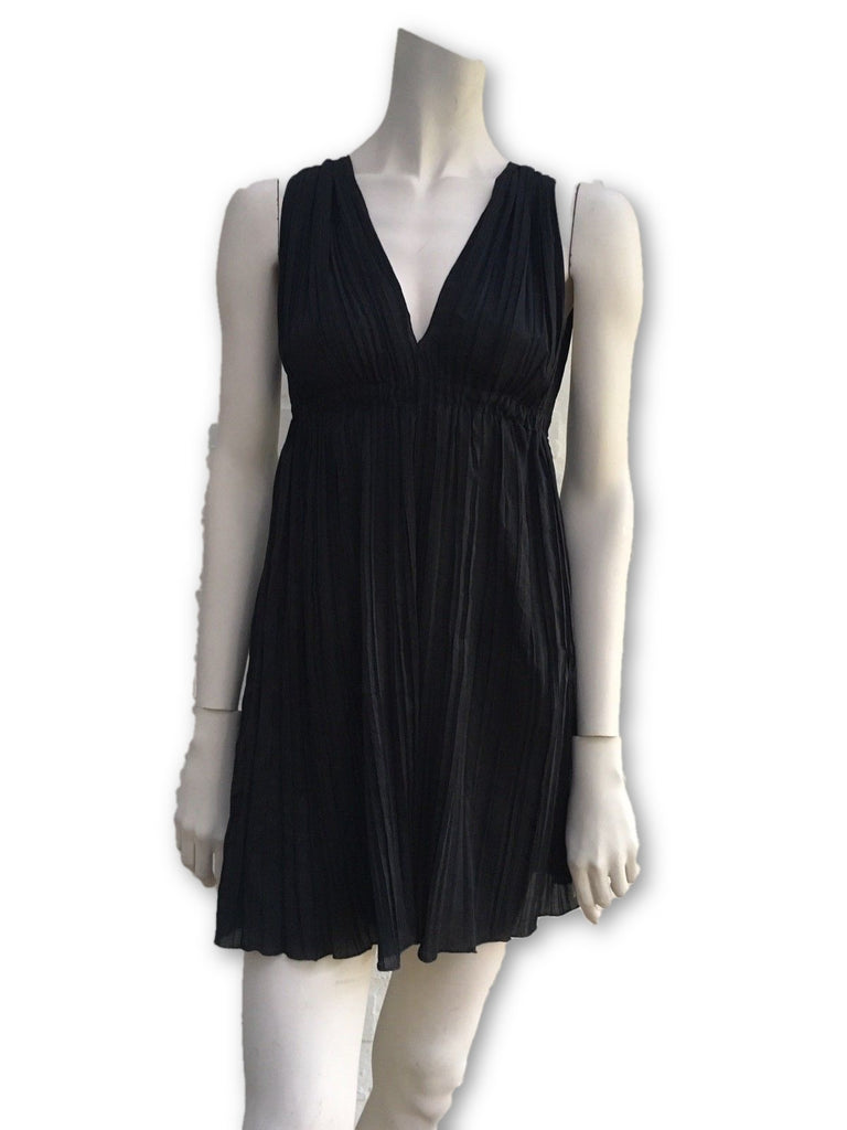LA PERLA Black Pleated Swim Cover-Up Dress Size I 42 UK 10 US 6