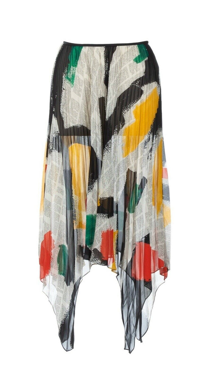 CÉLINE Celine Phoebe Philo Silk Newspaper Skirt Size F 38 ladies