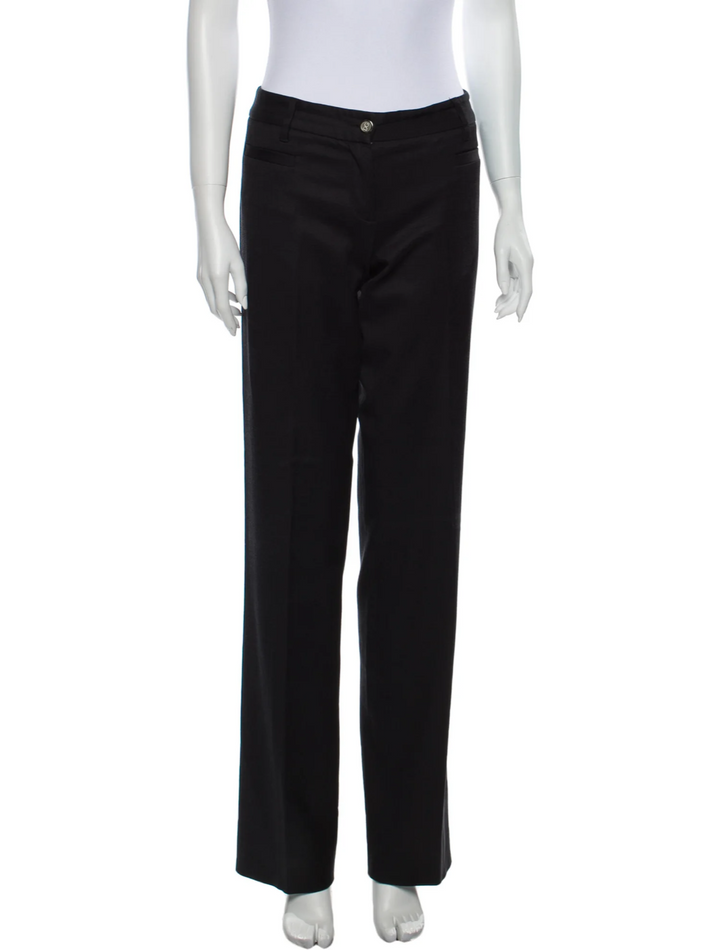 Dolce & Gabbana black metal plate straight-leg pants I 38 UK 6 US 2 XS ladies