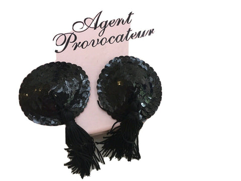 Agent Provocateur Black Sequin Tassel Nipple Pasties ladies