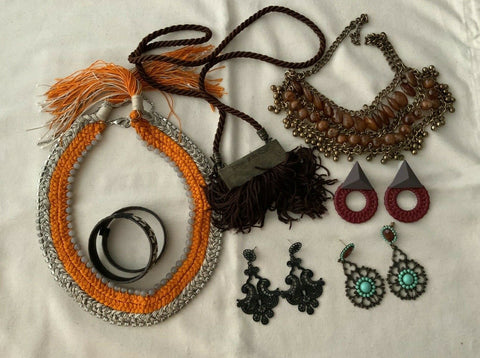 Lot of custom modern jewellery earrings, necklaces, bracelets ladies