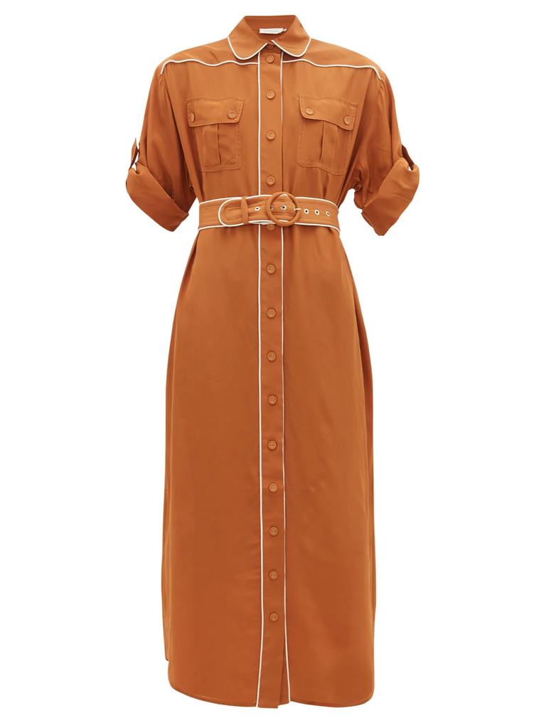ZIMMERMANN 2020 MOST WANTED Super Eight belted silk midi shirt dress S Afashionistastore ZIMMERMANN 2020 MOST WANTED Super Eight belted silk midi shirt dress S Afashionistastore