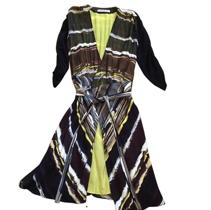 BALENCIAGA WRAP STRIPED DRESS SIZE F 38 UK 10 US 6 ladies