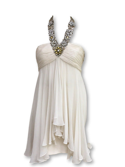 Marchesa Embellished silk-chiffon halter SO COUTURE Dress Ladies