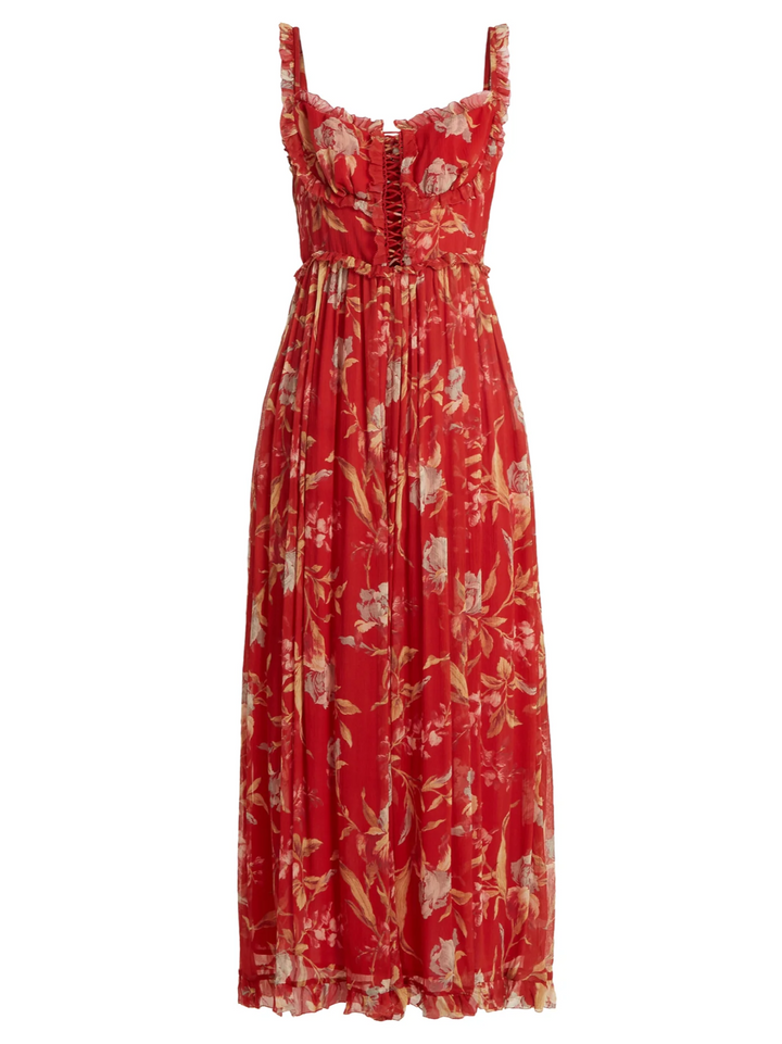 ZIMMERMANN Corsair Iris Silk  Corset Jumpsuit Size 2 ladies
