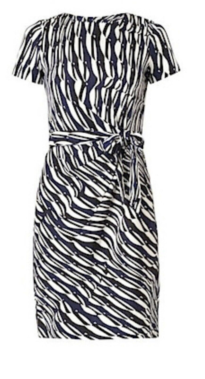 Diane von Furstenberg Glass Weave Purple Slip On "Zoe Dress" Size US 10 UK 14 ladies