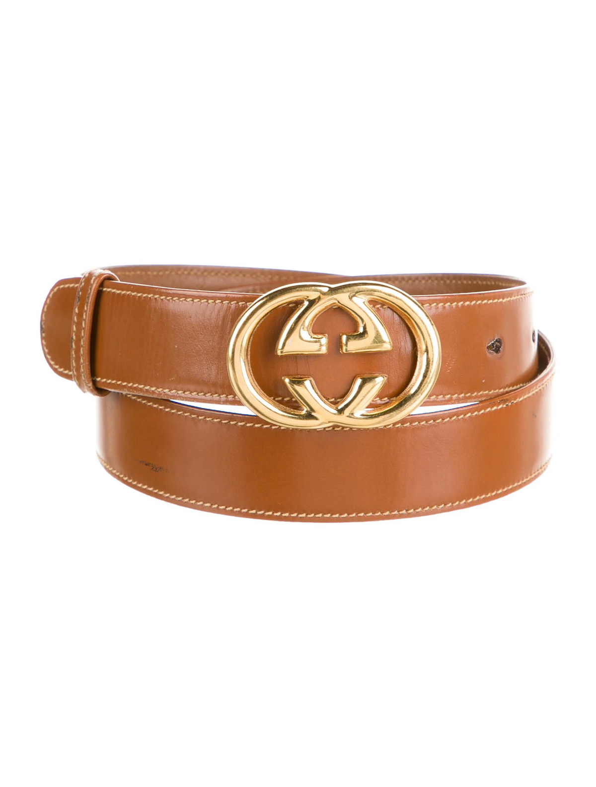 Gucci Vintage 1990's Leather GG Interlocking Belt Size 90-36 ladies