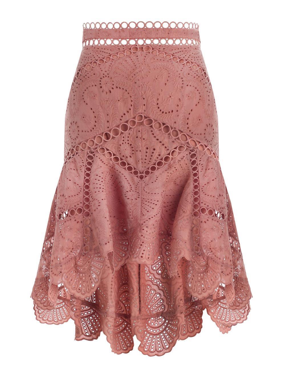 ZIMMERMANN Women's Jasper Fan SKIRT Size AU 2 US 8 UK 12 FR 40 L LARGE Ladies