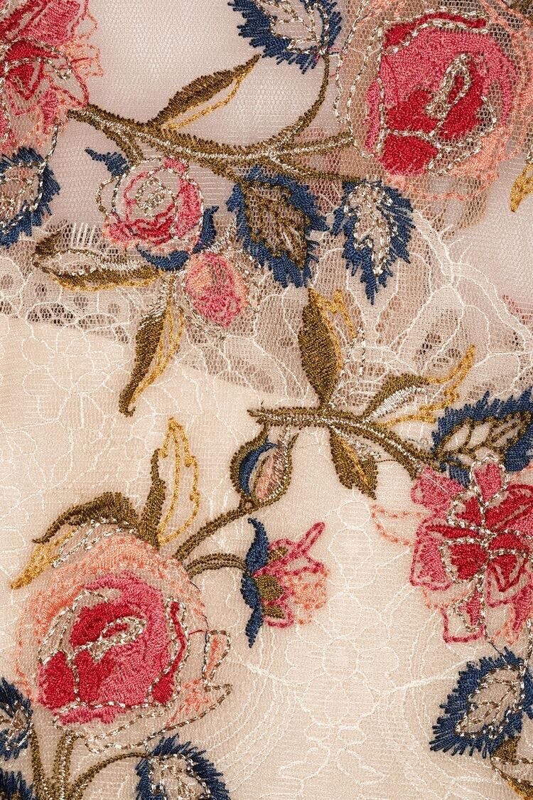 Notte by Marchesa Tull Floral Embroidered SO COUTURE Dress Size US 4 UK 8 Small ladies