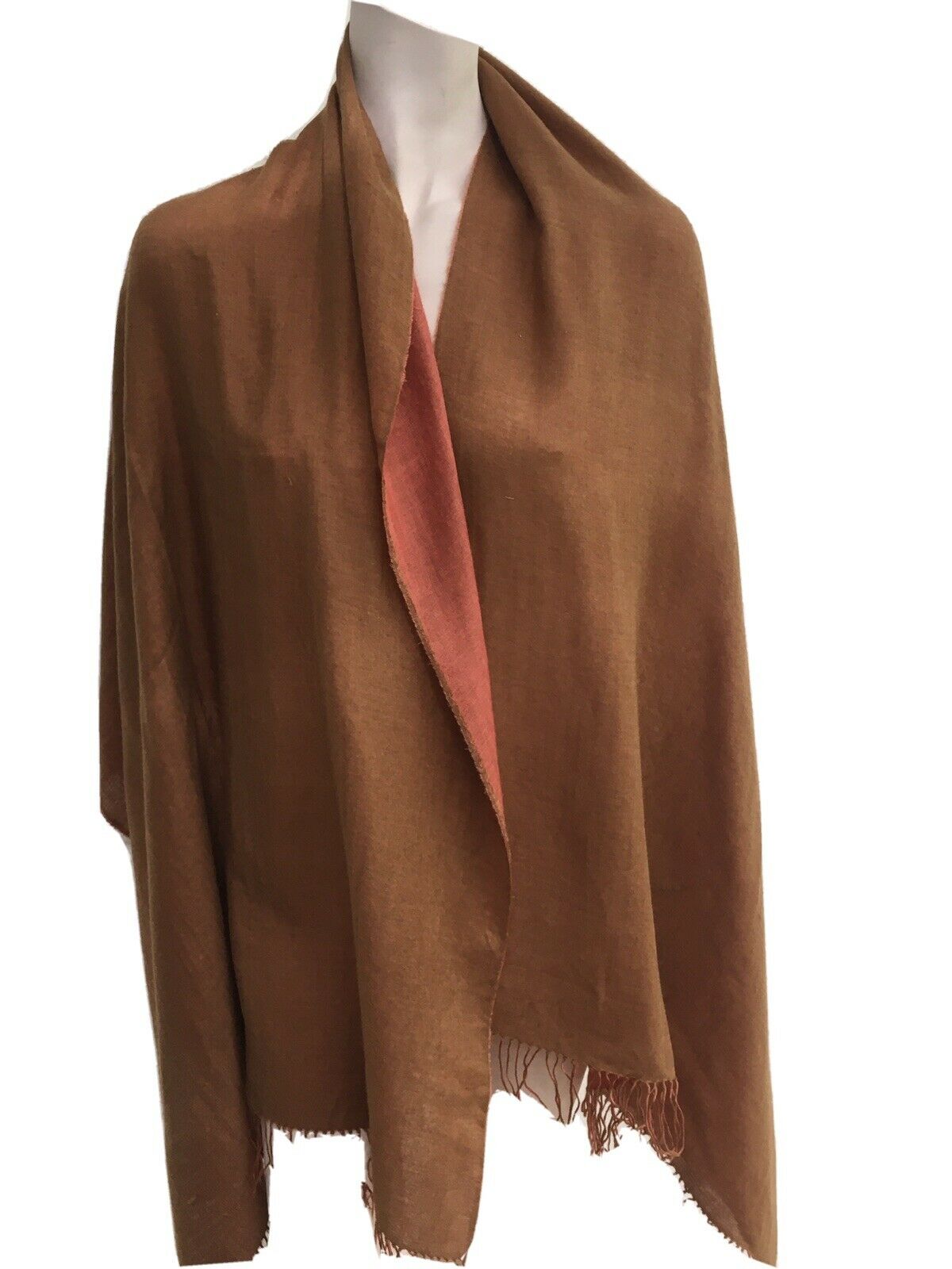 Salvatore Ferragamo Cashmere Knit Orange Knit Shawl Scarf ladies